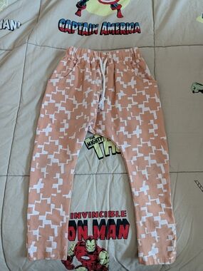 Toddler/Kids Peach Geo-Print Parachute Pants - 4/5 Y